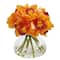 8" Orange Cymbidium Orchid Arrangement in Glass Vase